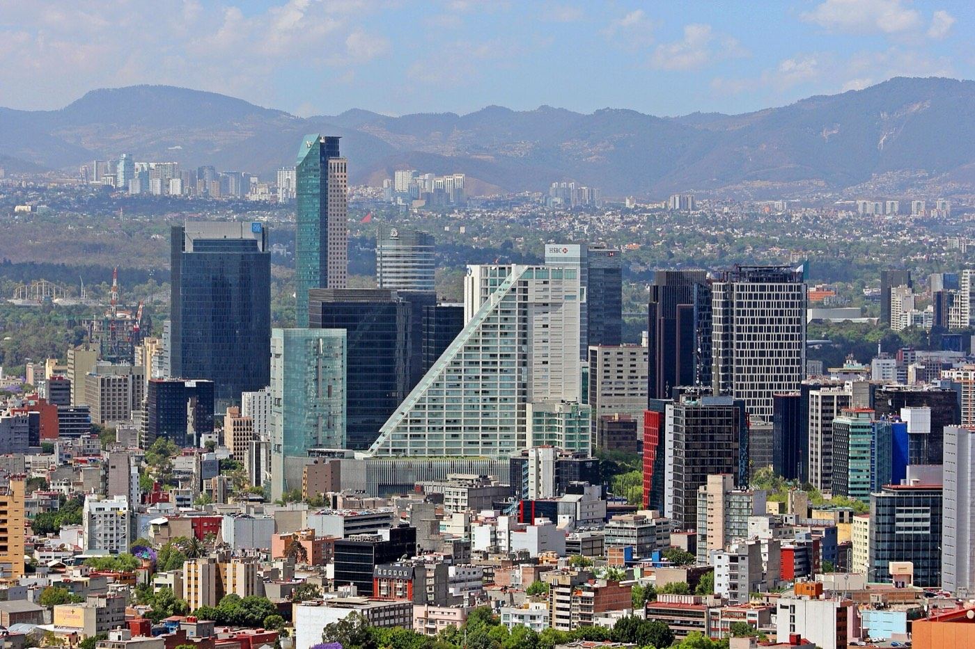 El skyline de Paseo de la Reforma en la Ciudad de México